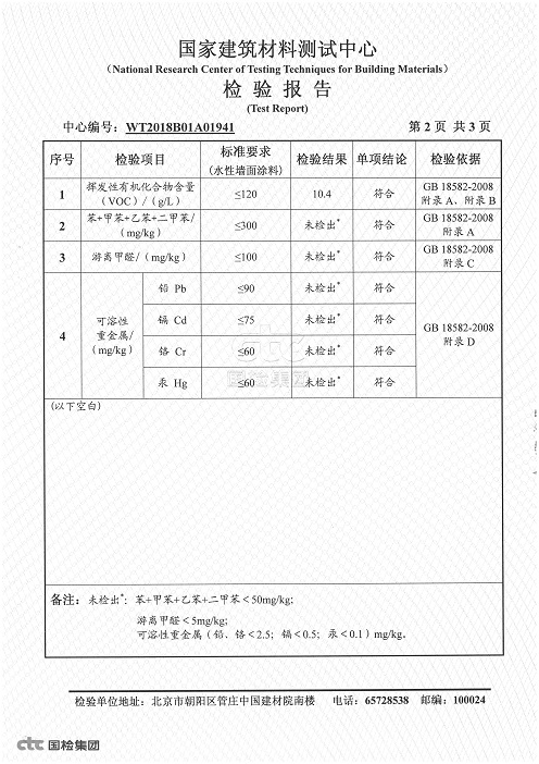 无机涂料检测报告